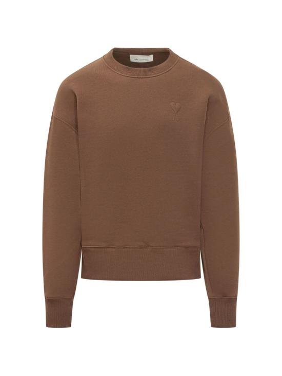 26FW 아미 톤온톤 하트 로고 코튼 스웨트셔츠 USW755749 2221 MARRON CHOCOLAT