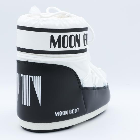 26FW 문부츠 아이콘 나일론 로우 부츠 80D1409340 A001 BLACK WHITE - MOON BOOT