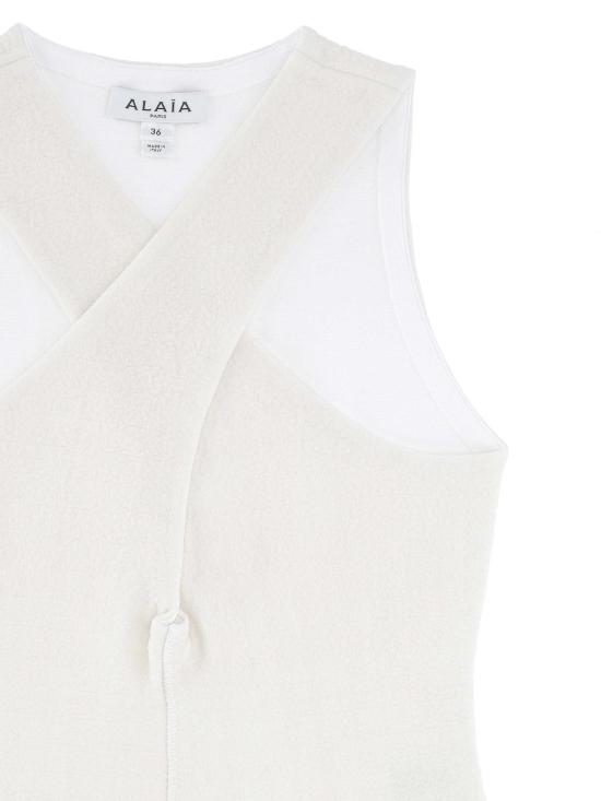 26FW 알라이아 미디 원피스 AA9B1128K212D 054 BLANC NATUREL - ALAIA