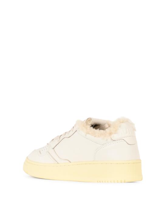 26FW 오트리 메달리스트 로우 레더 스니커즈 AULW SR01 GOAT SHEARLING WHITE - AUTRY