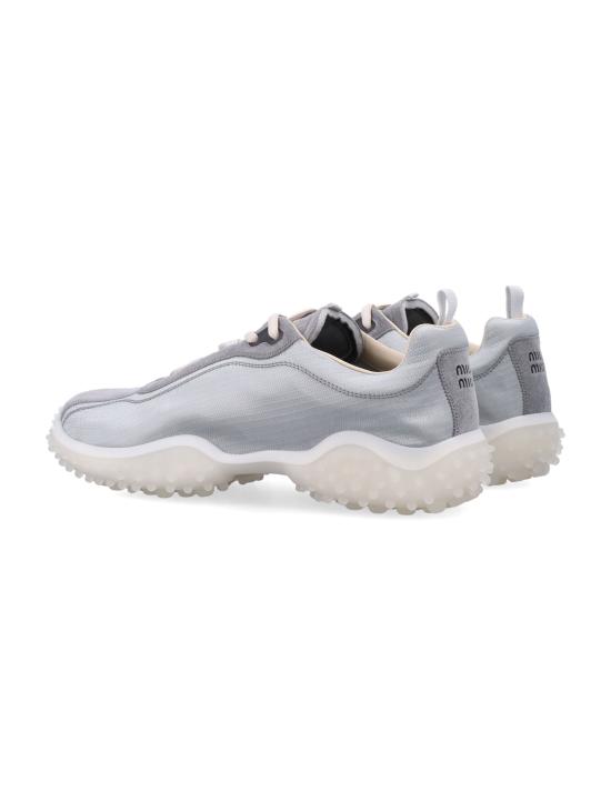 26FW 미우미우 버블 테크니컬 패브릭 및 스웨이드 스니커즈 5E806E3M0K F0424 CLOUDY GREY - MIU MIU