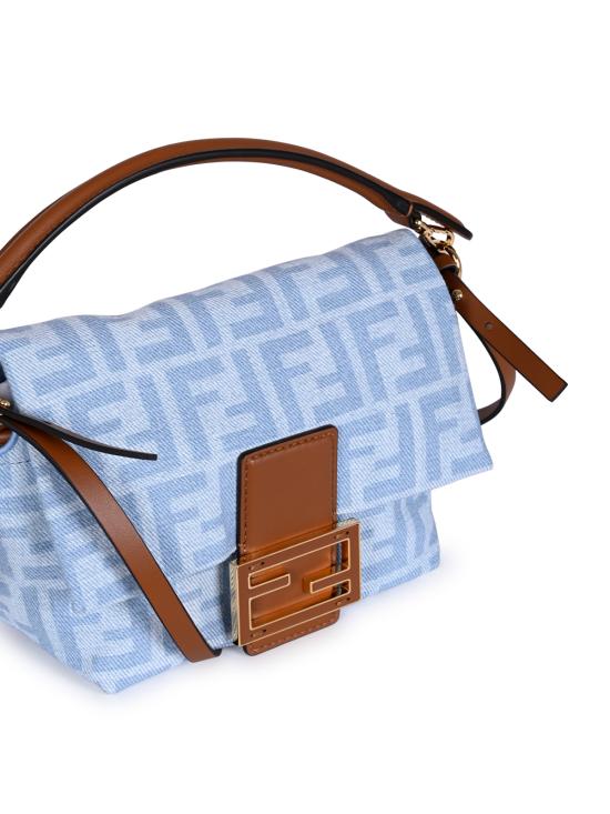 26FW 펜디 맘마 바게트 스몰 FF 데님 미니백 8BS105 AY6QF1WM6 DENIM CH SELLIER OS - FENDI