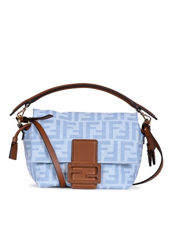 26FW 펜디 맘마 바게트 스몰 FF 데님 미니백 8BS105 AY6QF1WM6 DENIM CH SELLIER OS - FENDI
