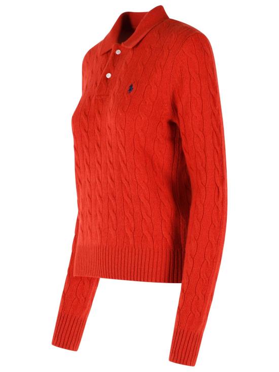26FW 폴로 랄프로렌 케이블 폴로 니트 211972132501 Red - POLO RALPH LAUREN