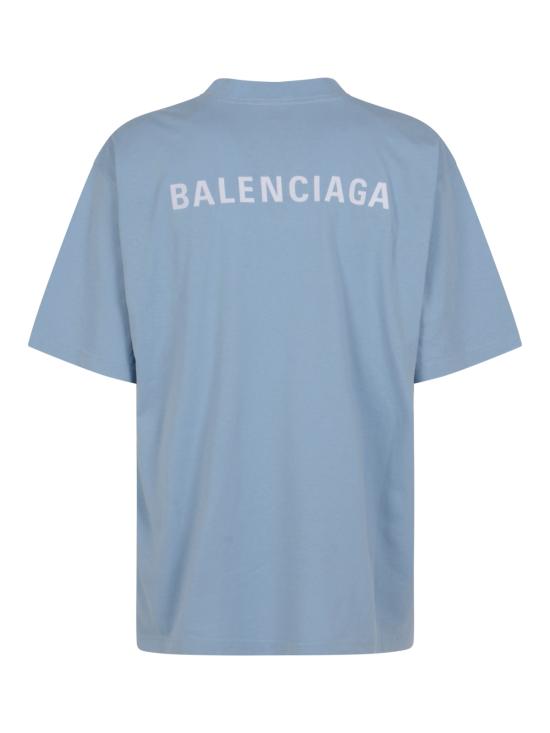 26FW 발렌시아가 백 티셔츠 미디움 핏 764235 TTVJ14773 LIGHT BLUE WHITE - BALENCIAGA