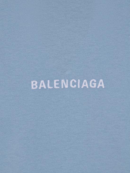 26FW 발렌시아가 백 티셔츠 미디움 핏 764235 TTVJ14773 LIGHT BLUE WHITE - BALENCIAGA
