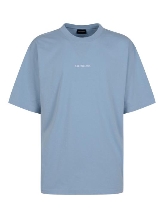 26FW 발렌시아가 백 티셔츠 미디움 핏 764235 TTVJ14773 LIGHT BLUE WHITE - BALENCIAGA
