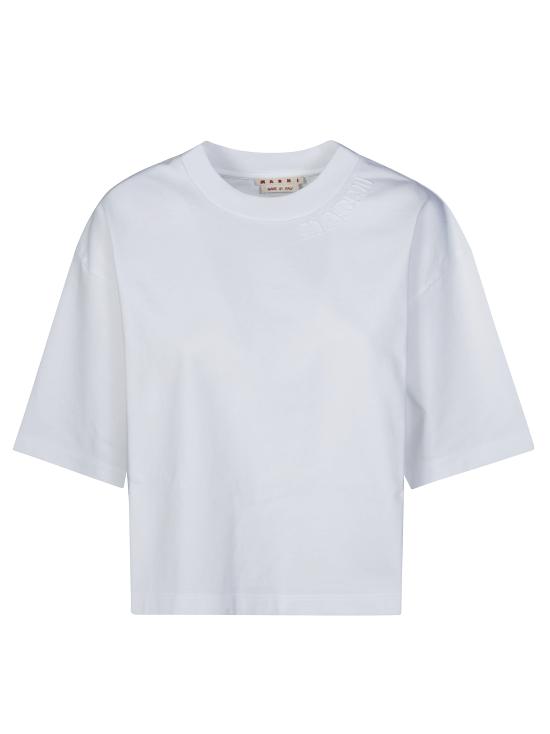 26FW 마르니 반팔 티셔츠 THJE0333X0UTC406 00W01 BIANCO