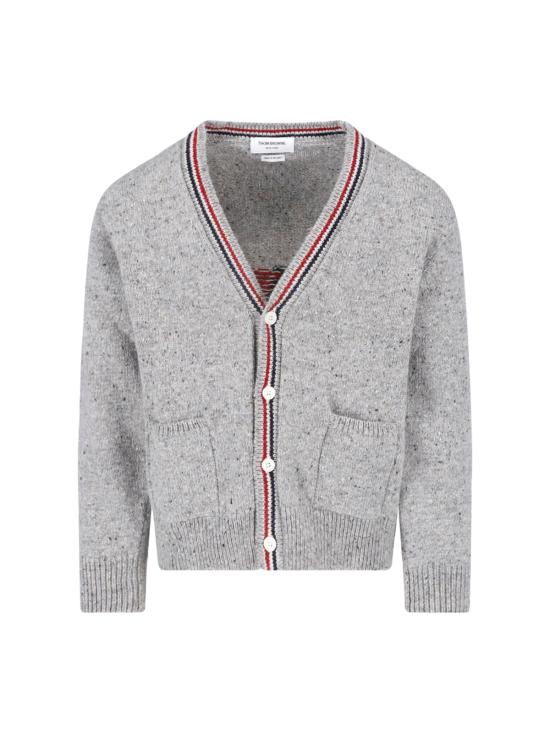 26FW 톰브라운 도네갈 인타르시아 헥터 패치워크 가디건 MKC647A Y1506 055 LIGHT GREY DOM
