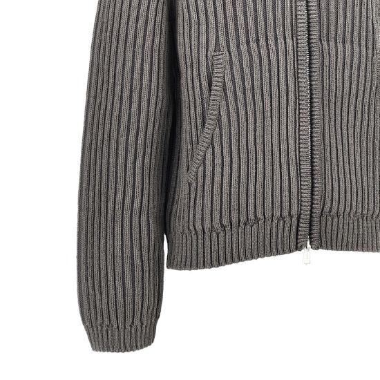 26FW 아워레가시 레벨 리브드 니트 후드 집업 레벨 리브드 니트 후드 집업 M4263LS Grey - OUR LEGACY