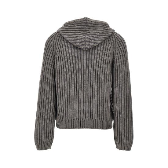 26FW 아워레가시 레벨 리브드 니트 후드 집업 레벨 리브드 니트 후드 집업 M4263LS Grey - OUR LEGACY