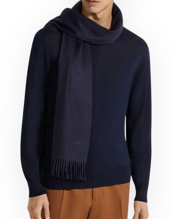 26FW 에르메네질도제냐 머플러/스카프 E7L41SA8 26N BL1 DARK BLUE DOM - ERMENEGILDO ZEGNA