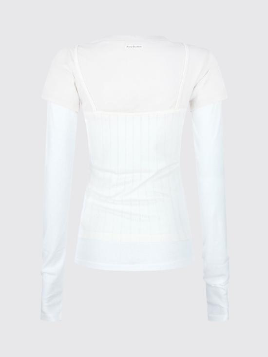 26FW 아크네 스튜디오 레이어드 로고 티셔츠 AL0556 6D8 WHITE DOM - ACNE STUDIOS