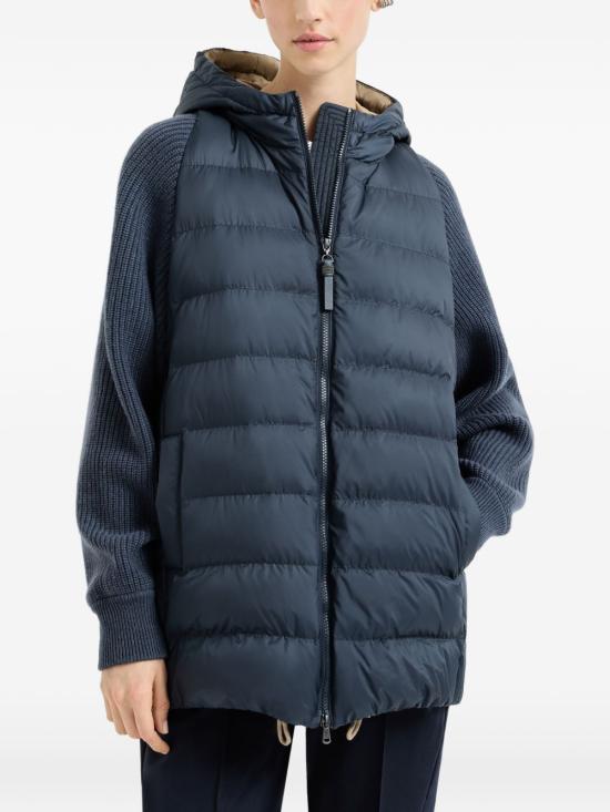 26FW 브루넬로 쿠치넬리 나일론 후드 다운 재킷 MD5987779 C8901 BLUE DOM - BRUNELLO CUCINELLI