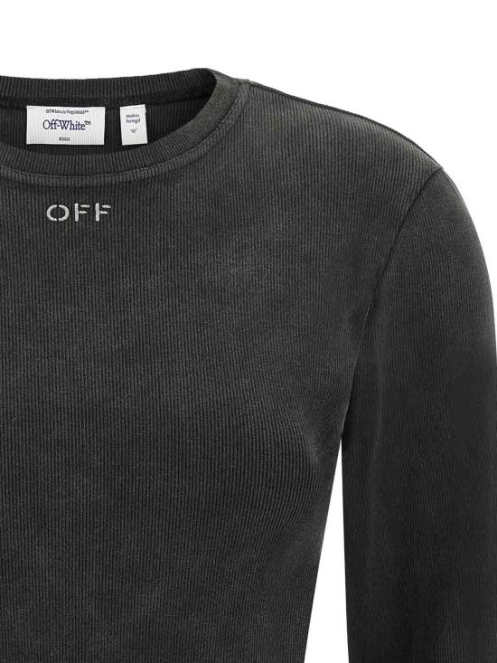26FW 오프화이트 반팔 티셔츠 2FB00620TW048 BLACK - OFF WHITE