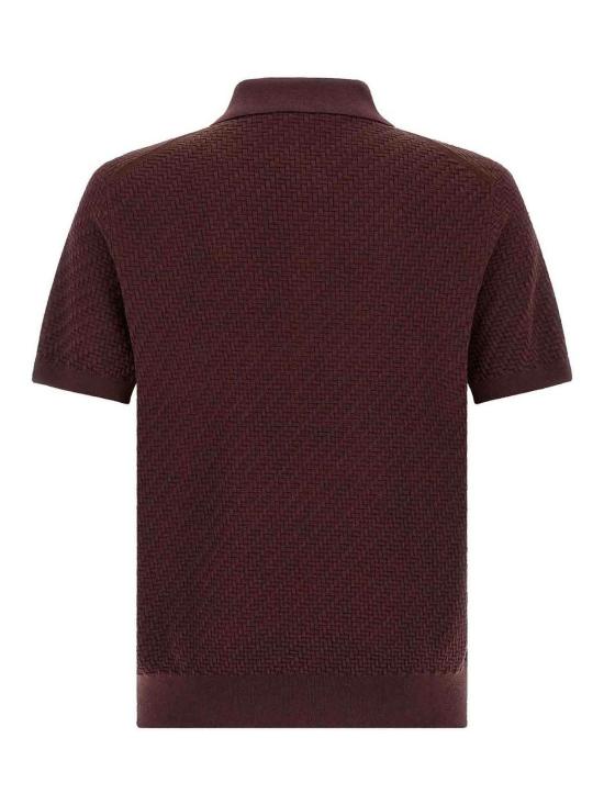 26FW 브리오니 코튼 실크 캐시미어 트라마 위브 폴로 셔츠 UMR20OPAK225100 PURPLE - BRIONI