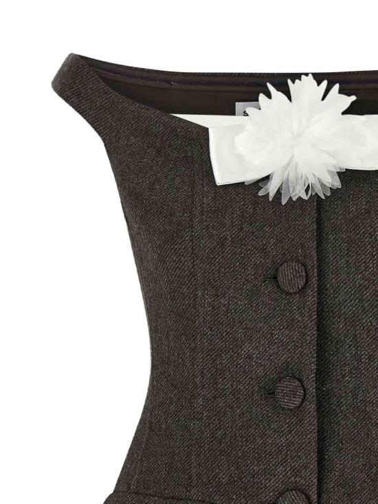 26FW 셀프 포트레이트 미디 스커트 AW26076SBROWN - SELF PORTRAIT