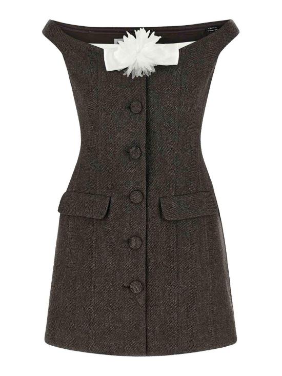 26FW 셀프 포트레이트 미디 스커트 AW26076SBROWN