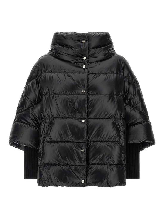 26FW 에르노 하이넥 퀼팅 케이프 다운 재킷 PI002256D12017Z9300 BLACK - HERNO