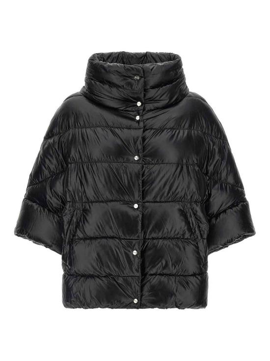 26FW 에르노 하이넥 퀼팅 케이프 다운 재킷 PI002256D12017Z9300 BLACK