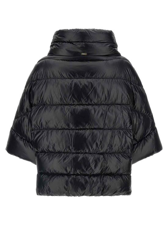 26FW 에르노 하이넥 퀼팅 케이프 다운 재킷 PI002256D12017Z9300 BLACK - HERNO