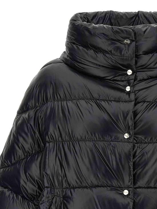 26FW 에르노 하이넥 퀼팅 케이프 다운 재킷 PI002256D12017Z9300 BLACK - HERNO