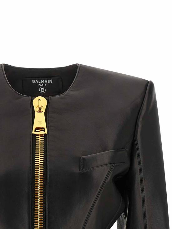 26FW 발망 가죽 자켓 HF1SK691LC620PA BLACK - BALMAIN