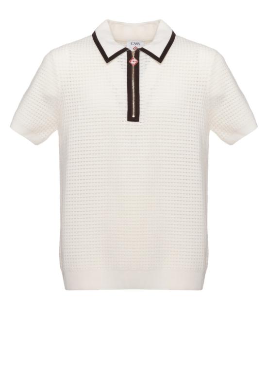 26FW 카사블랑카 폴로 티셔츠 MAW26KW148001MERINO WOOL WHITE Neutrals