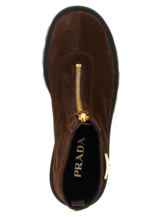 26FW 프라다 레더 지퍼 부티 1T328OF050054F0003 Brown - PRADA