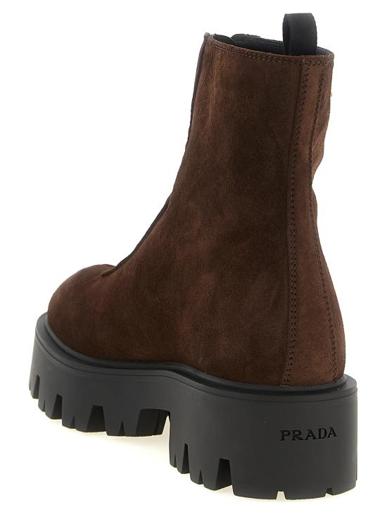 26FW 프라다 레더 지퍼 부티 1T328OF050054F0003 Brown - PRADA