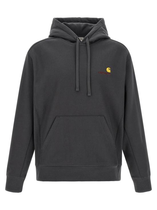 26FW 칼하트 WIP 후드 아메리칸 스크립트 스웨트셔츠 I02827987XX Gray