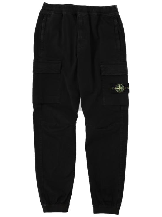  스톤 아일랜드 와펜 패치 테이퍼드 팬츠 L2S153100033 S00L1V0129 Black
