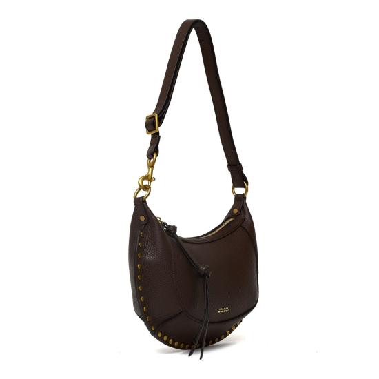 26FW 이자벨마랑 오스칸 문 풀 그레인 레더 스터드 바게트 숄더백 PP0003FAD1C04M Brown - ISABEL MARANT