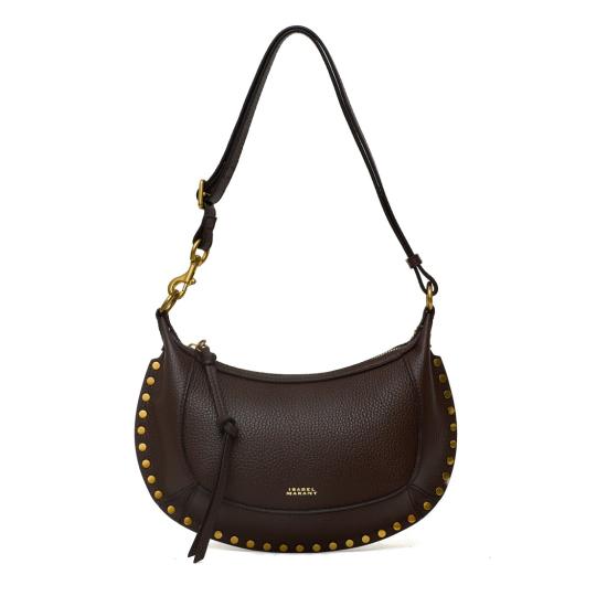 26FW 이자벨마랑 오스칸 문 풀 그레인 레더 스터드 바게트 숄더백 PP0003FAD1C04M Brown