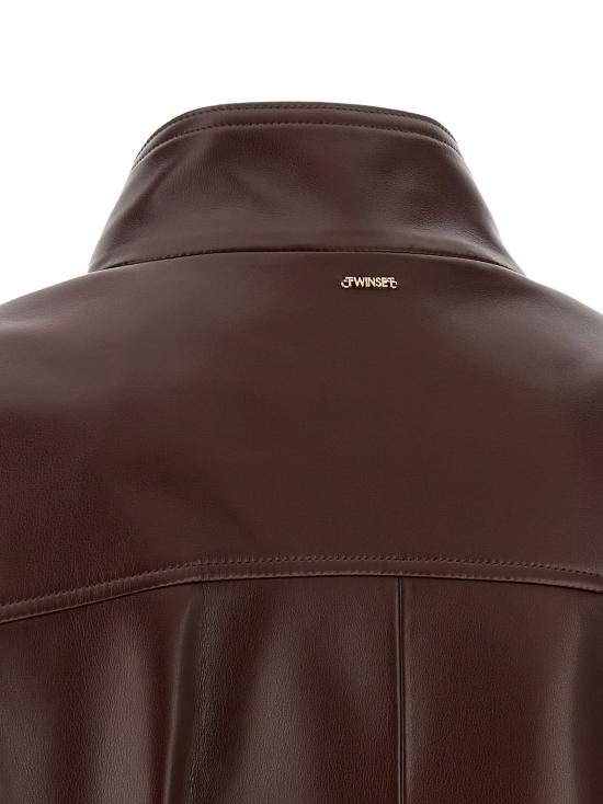 26FW 트윈셋 가죽 자켓 262TT206014057 Brown - TWINSET