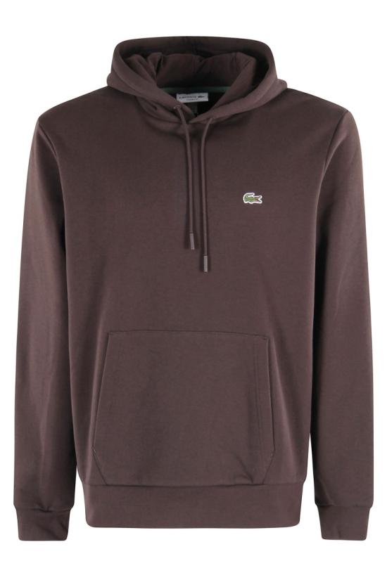 25FW 라코스테 오가닉 코튼 후드 티셔츠 SH9623 097 Brown