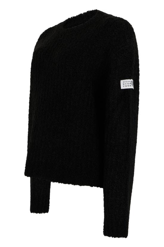  MM6 메종마르지엘라 스웨터 Mm6 메종 마르지엘라 크루넥 크롭  블랙 - MM6 MAISON MARGIELA
