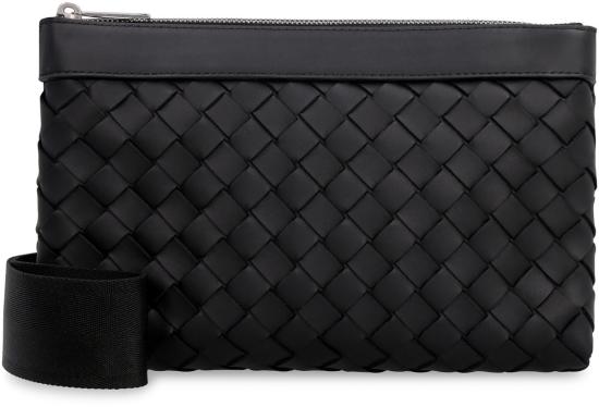  보테가베네타 가방 보테가 베네타 인트레치아토 하이드롤로지 메신저 백 블랙 - BOTTEGA VENETA