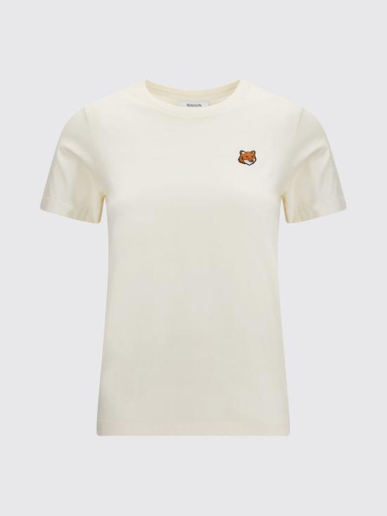 26FW 메종키츠네 폭스 헤드 레귤러 폴로 티셔츠 PW00113KJ7026 0063 Beige - MAISON KITSUNE