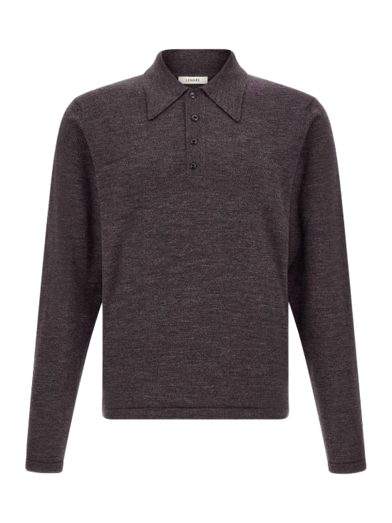 26FW 르메르 파인 물리네 메리노 울 롱슬리브 폴로 스웨터 TS0031LK1072 BR528 Brown