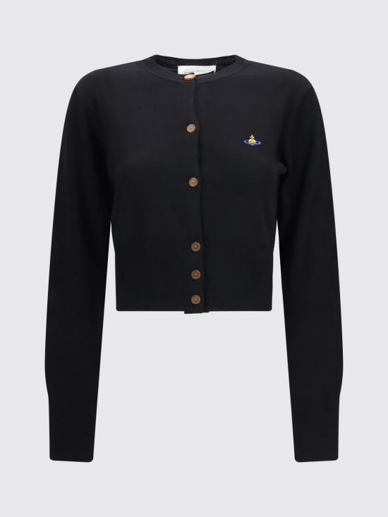 26FW 비비안웨스트우드 베아 크롭드 가디건 1803002UY005E N401 Black - VIVIENNE WESTWOOD