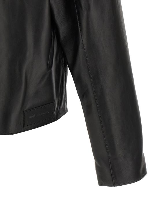 26FW 아미 가죽 자켓 HJK954LH0068001 Black - AMI