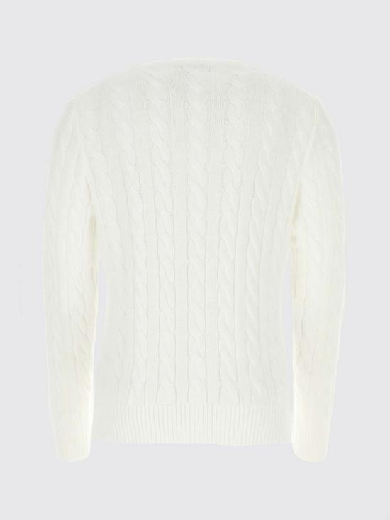 26FW 폴로 랄프로렌 로고 자수 케이블 니트 스웨터 710775885 033 White - POLO RALPH LAUREN