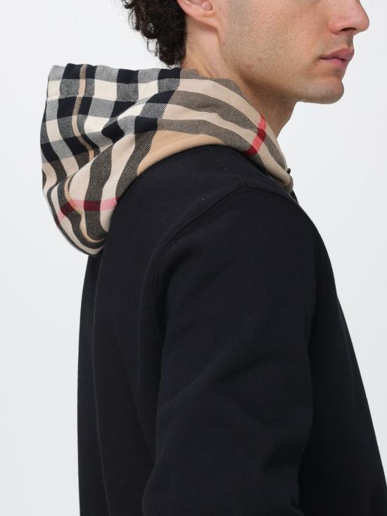 26FW 버버리 체크 후드 코튼 후드 8058117 Black - BURBERRY