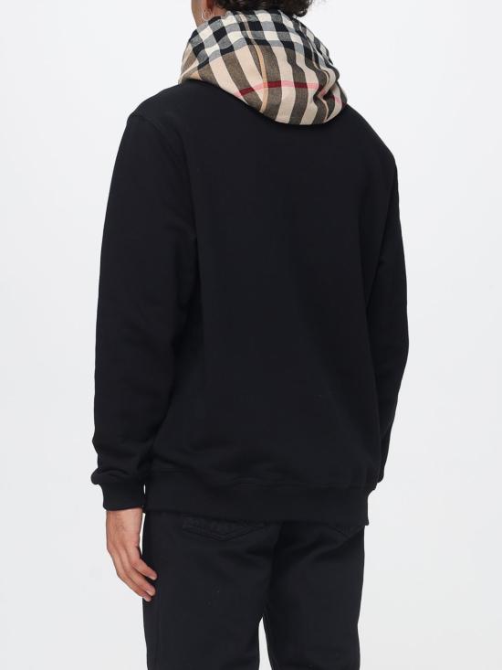 26FW 버버리 체크 후드 코튼 후드 8058117 Black - BURBERRY