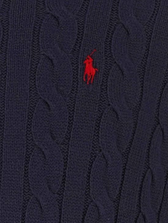 26FW 폴로 랄프로렌 로고 자수 케이블 니트 스웨터 710775885 001 Navy - POLO RALPH LAUREN