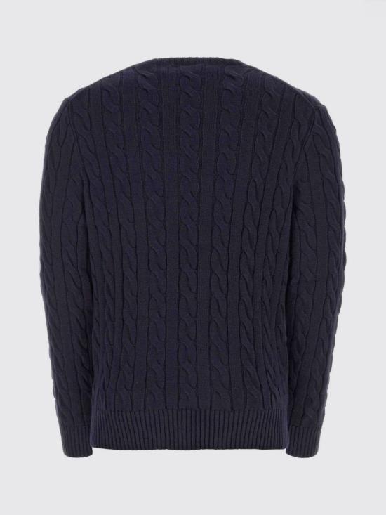 26FW 폴로 랄프로렌 로고 자수 케이블 니트 스웨터 710775885 001 Navy - POLO RALPH LAUREN