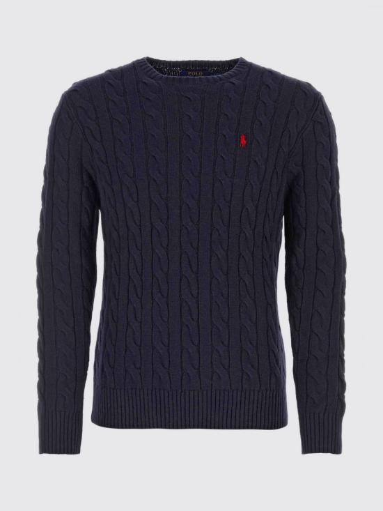 26FW 폴로 랄프로렌 로고 자수 케이블 니트 스웨터 710775885 001 Navy - POLO RALPH LAUREN