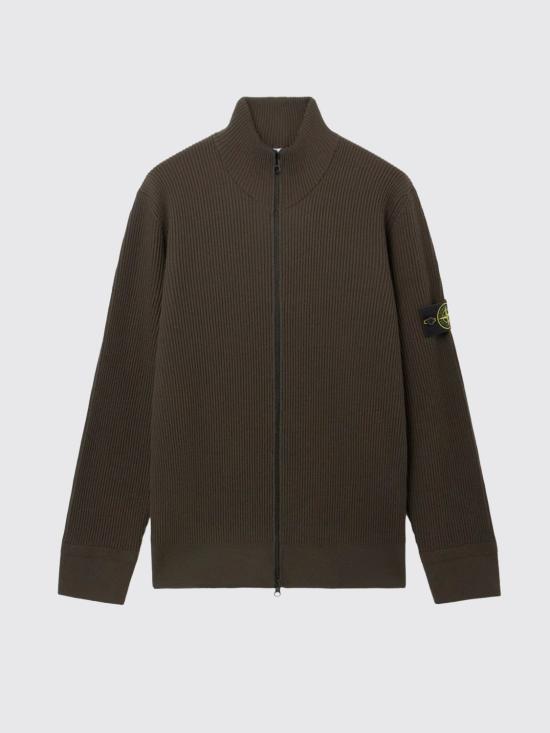26FW 스톤 아일랜드 와펜 패치 터틀넥 니트 집업 5100017S00C2 V0078 Grey - STONE ISLAND