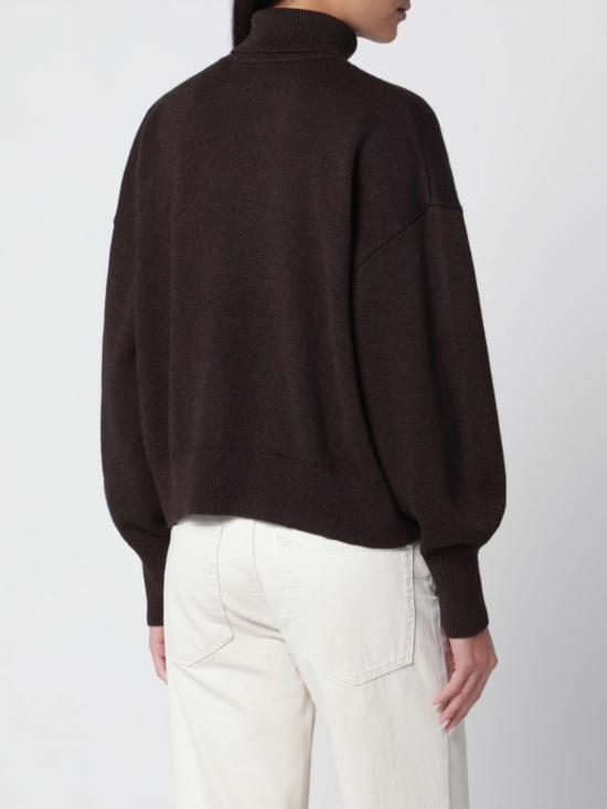 26FW 이자벨마랑에뚜왈 나샤 울 코튼 스탠드업 칼라 스웨터 PU0663FAC1L17E 50CL Brown - ISABEL MARANT ETOILE